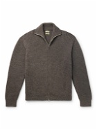 De Bonne Facture - Ribbed Wool and Alpaca-Blend Zip-Up Sweater - Brown