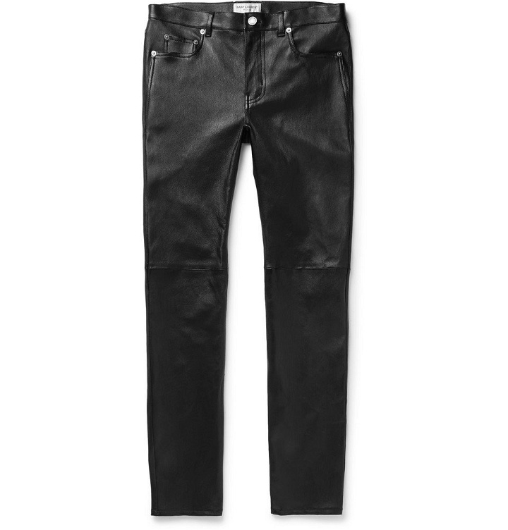 Photo: Saint Laurent - Skinny-Fit Leather Trousers - Men - Black