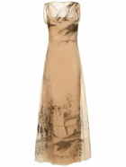 ALBERTA FERRETTI Printed Silk Organza Long Dress