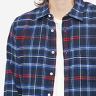 Portuguese Flannel Men's Pop Up Flannel Check Shirt in Navy/Red/White