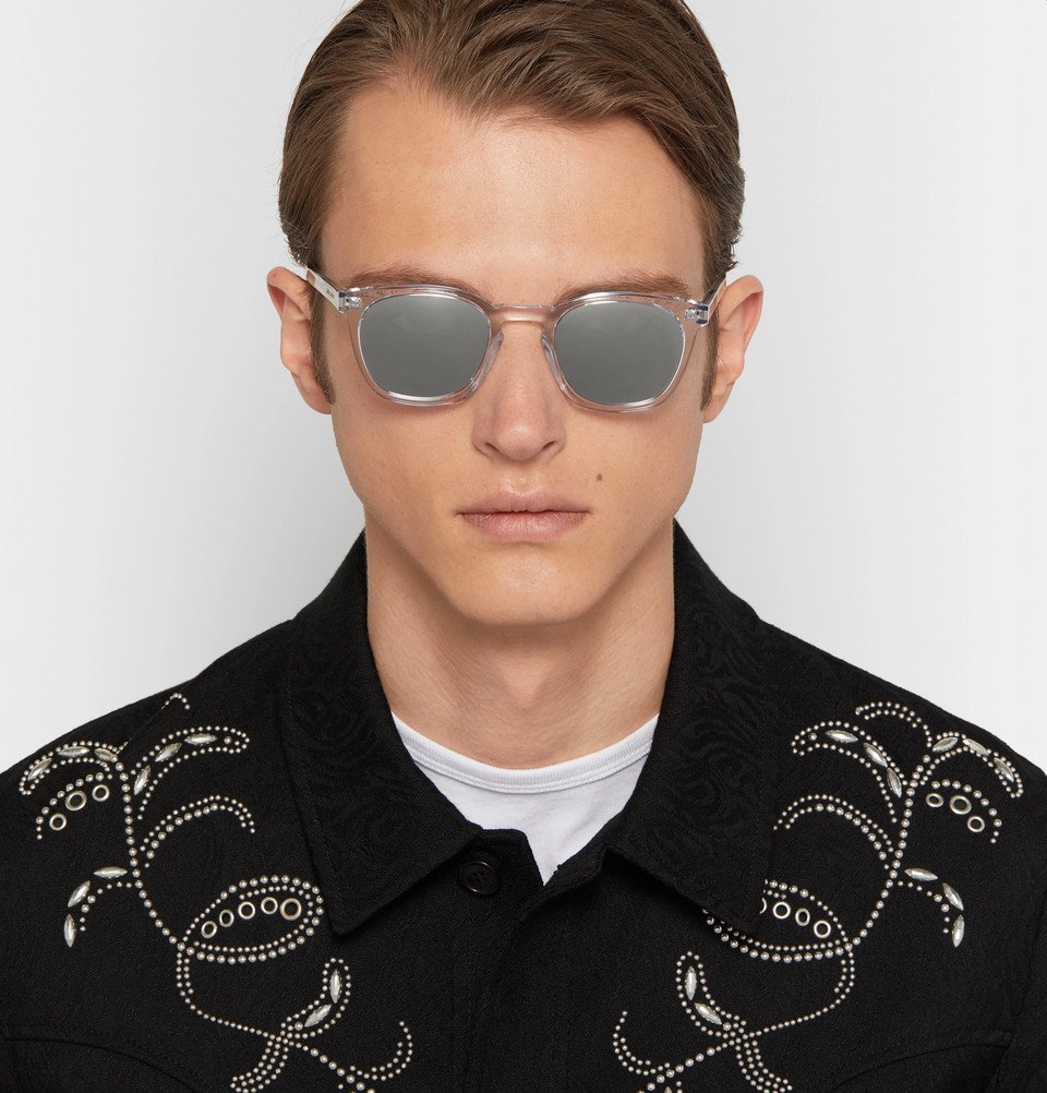 Saint Laurent - D-Frame Acetate Mirrored Sunglasses - Silver Saint Laurent