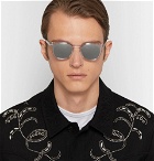 Saint Laurent - D-Frame Acetate Mirrored Sunglasses - Silver