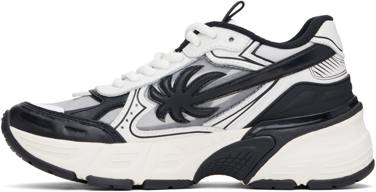 Palm Angels Black & White PA 4 Leather Sneakers