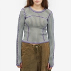 Brain Dead Women's Mariel Sport Knit Long Sleeve Top in Rain