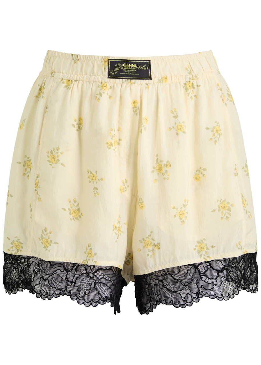 【関税＆送料込み】Ganni Shorts With Sangallo Embroidery Ganni Shorts With Sangallo Embroidery GANNI