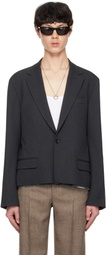 International Gallery BEAMS Gray Cut-Off Short Blazer
