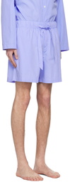 Tekla Blue Striped Pyjama Shorts