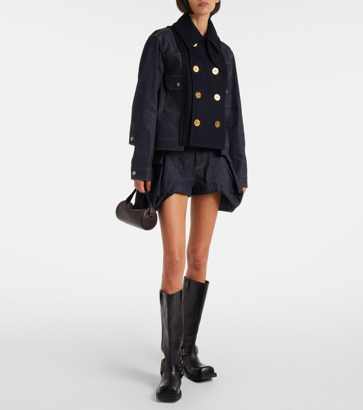 Sacai Paneled denim jacket