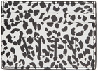 Valentino Garavani White & Black Leopard 'VLTN' Card Holder