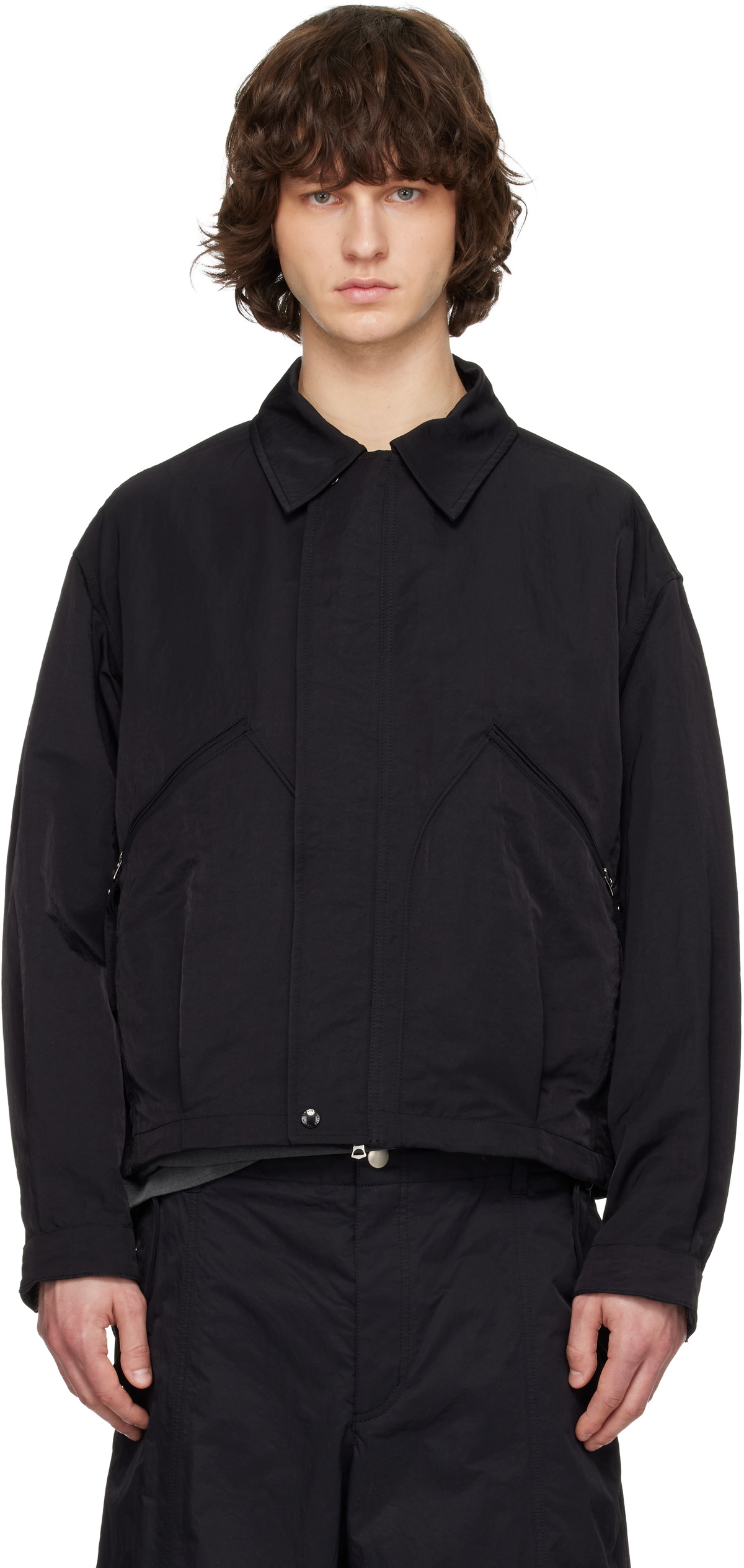 Solid Homme Black Nylon Military Blouson Jacket