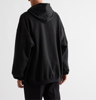 Balenciaga - Oversized Logo-Print Loopback Cotton-Jersey Hoodie - Black