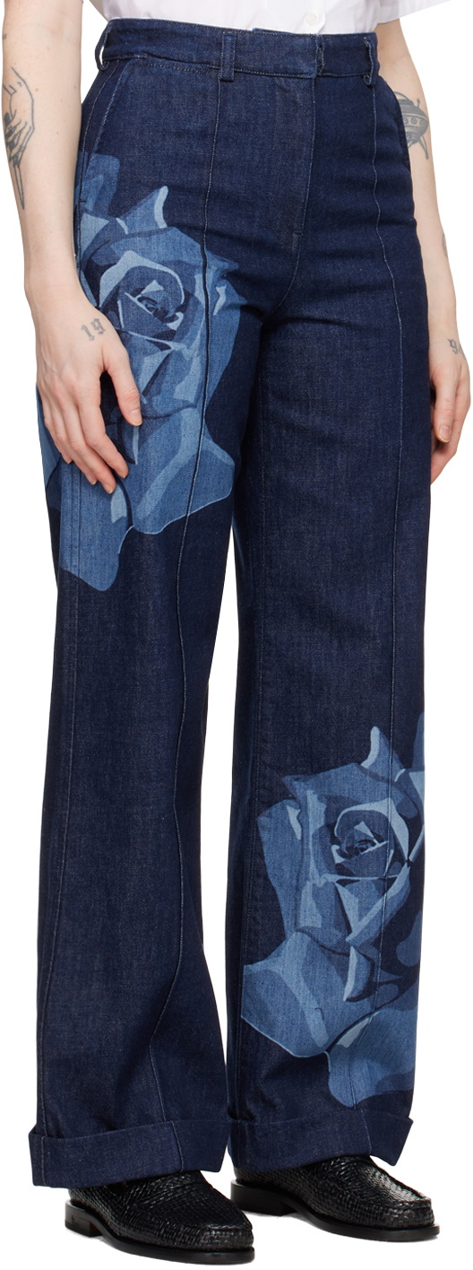 Kenzo Indigo Kenzo Paris Rose Tailored Jeans