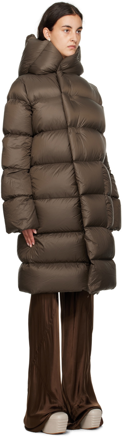 (正規店出品)RICK OWENS WOMEN HOODED LINER COAT Rick Owens Gray Hooded Liner Down Coat Rick Owens