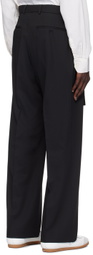 CMMN SWDN Black Omari Double Pleated Trousers