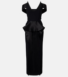 Maticevski Barrier off-shoulder satin midi dress