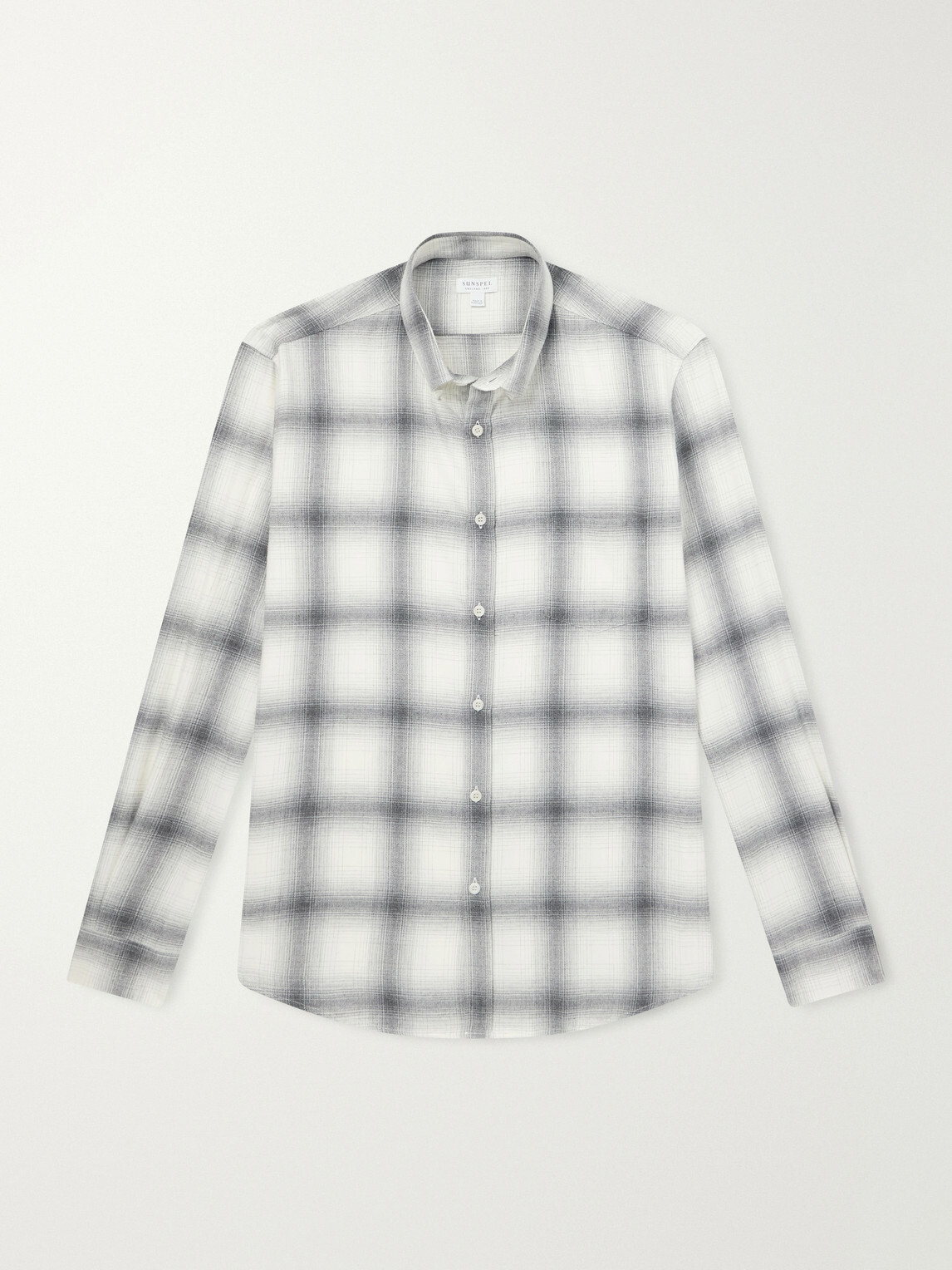 Sunspel - Checked Cotton-Flannel Shirt - Neutrals