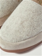 Mulo - Suede-Trimmed Wool-Felt Slippers - Gray