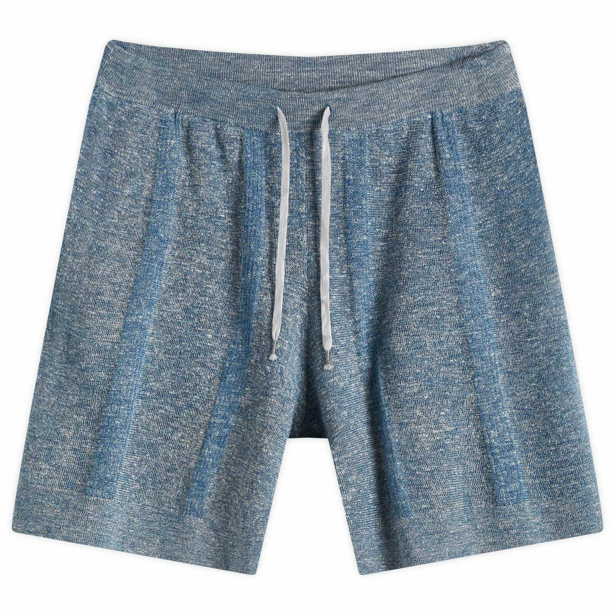 Maison Margiela Women's Knitted Shorts in Stripe in Petrol