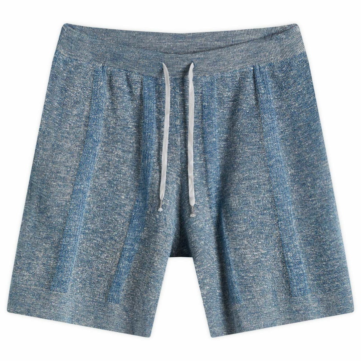 Photo: Maison Margiela Women's Knitted Shorts in Stripe in Petrol