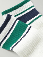Rostersox - Striped Ribbed Cotton-Blend Socks