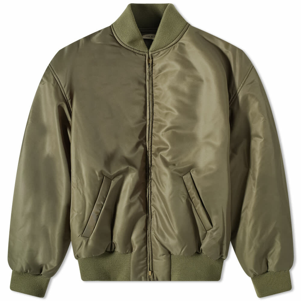 Fear Of God Men's Eternal Nylon Twill Bomber Jacket in Olive
