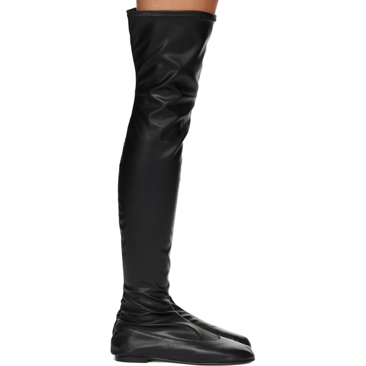 Photo: Gimaguas Black High Leather Tall Boots