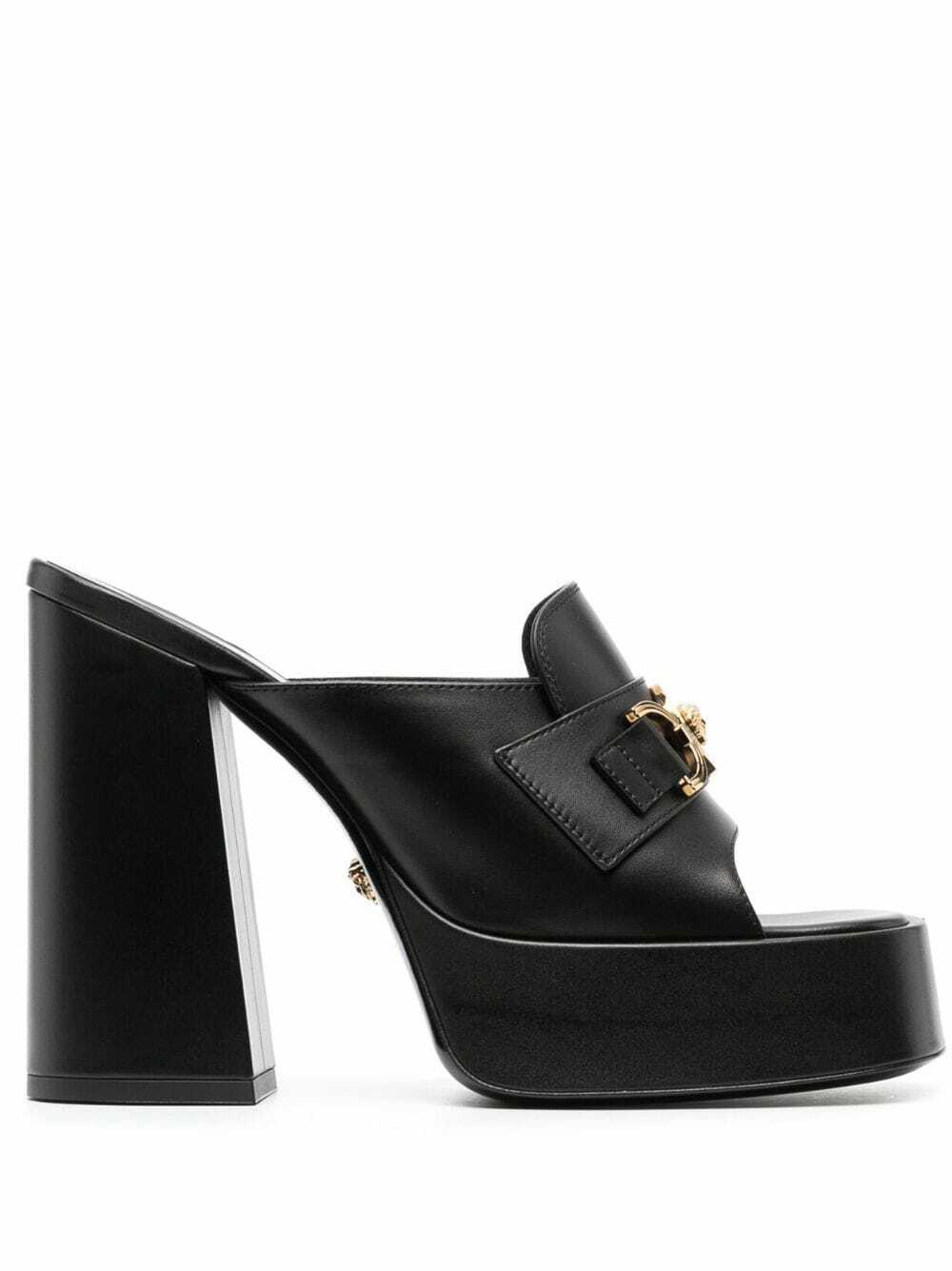 VERSACE - Medusa Aevitas Leather Platform Mules Versace