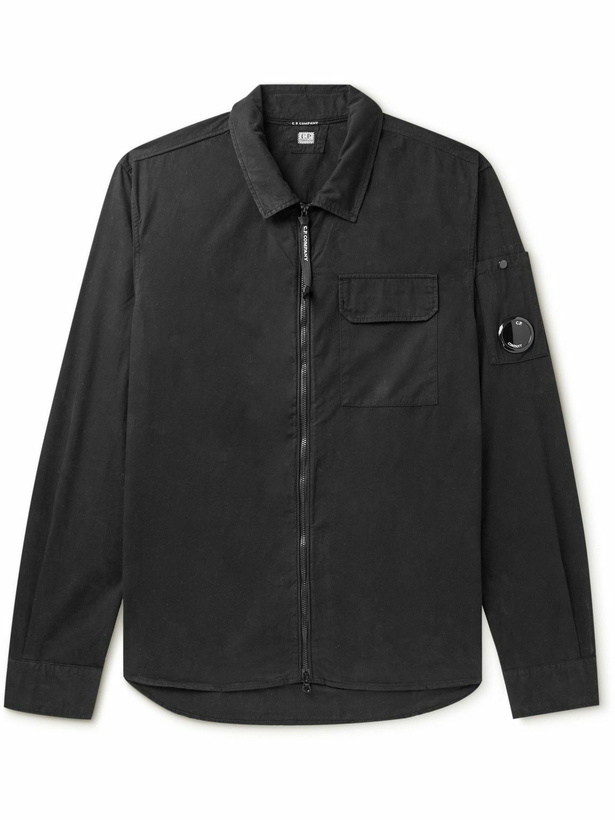 Photo: C.P. Company - Logo-Appliquéd Cotton-Gabardine Jacket - Black