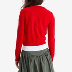 DUNST Women's Essential Crewneck Knit Cardigan in Red