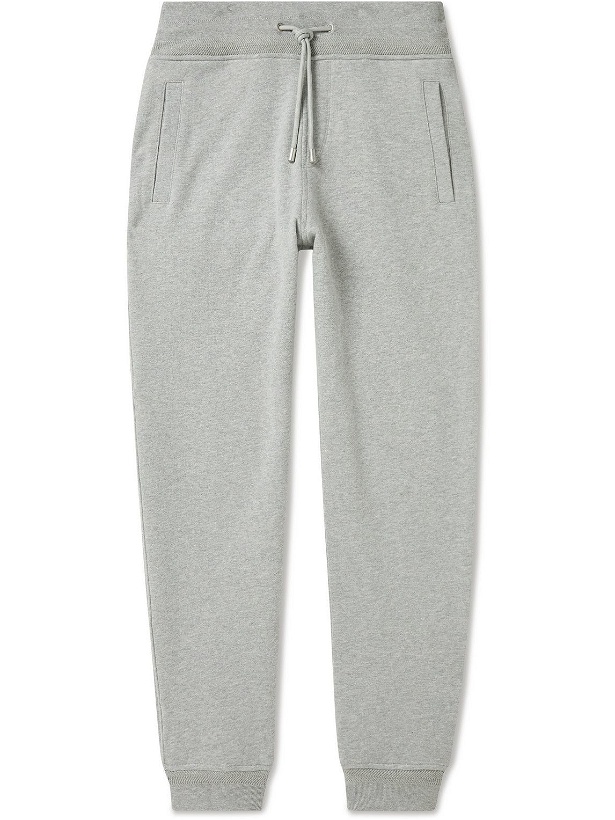 Photo: Belstaff - Tapered Cotton-Jersey Sweatpants - Gray