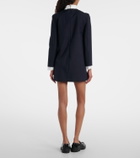Thom Browne Silk-trimmed virgin wool minidress