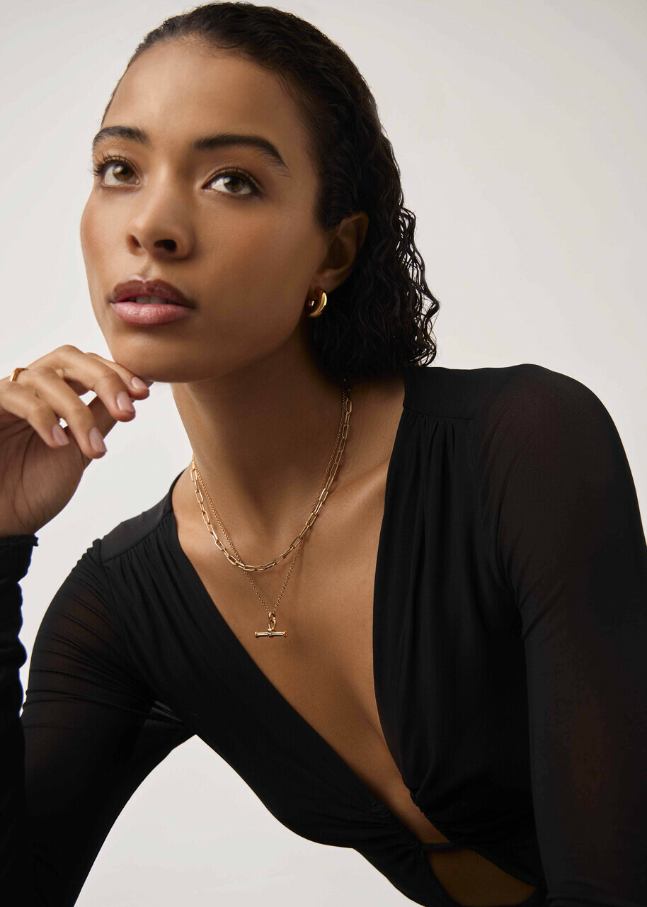 Missoma T-bar 18ct Gold Plated Necklace - One Size