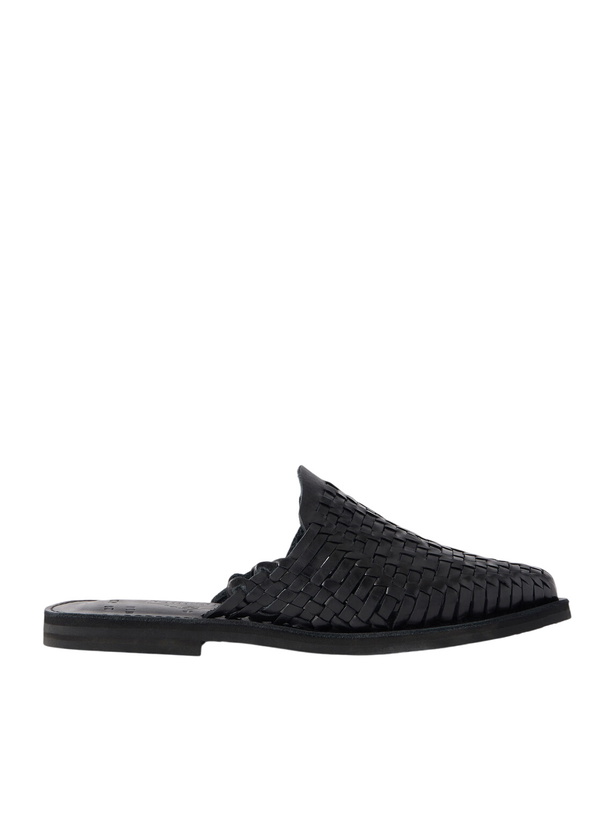 Photo: Yuketen - Polanco Woven Leather Mules - Black