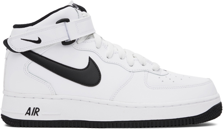 Photo: Nike White & Black Air Force 1 '07 Sneakers