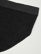 Zegna - Ribbed Cotton and Modal-Blend Briefs - Black