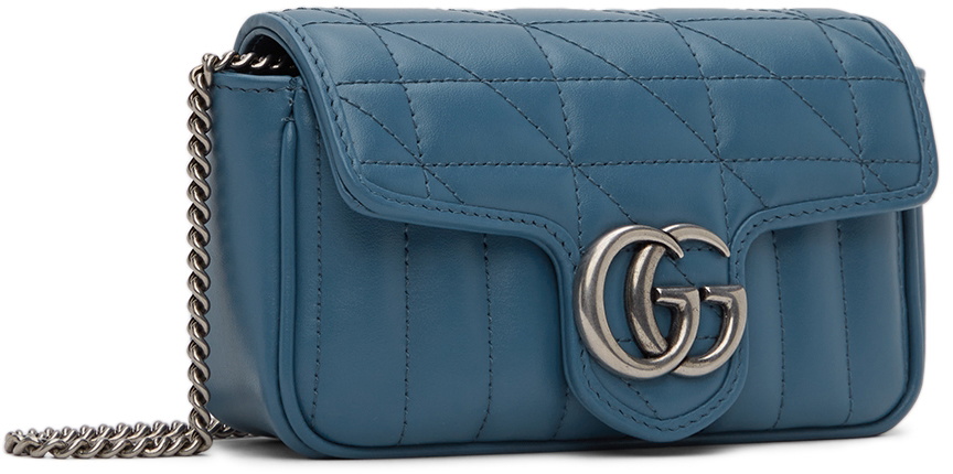 Gucci GG Marmont Super Mini Shoulder Bag in Blue