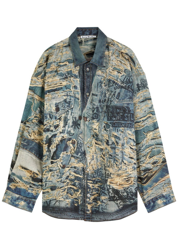 Photo: Acne Studios Printed Linen Shirt Denim