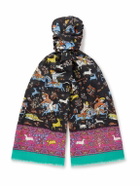 Drake's - HIM Mughal Fringed Printed Wool and Silk-Blend Scarf