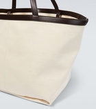 Bottega Veneta Leather-trimmed canvas tote bag