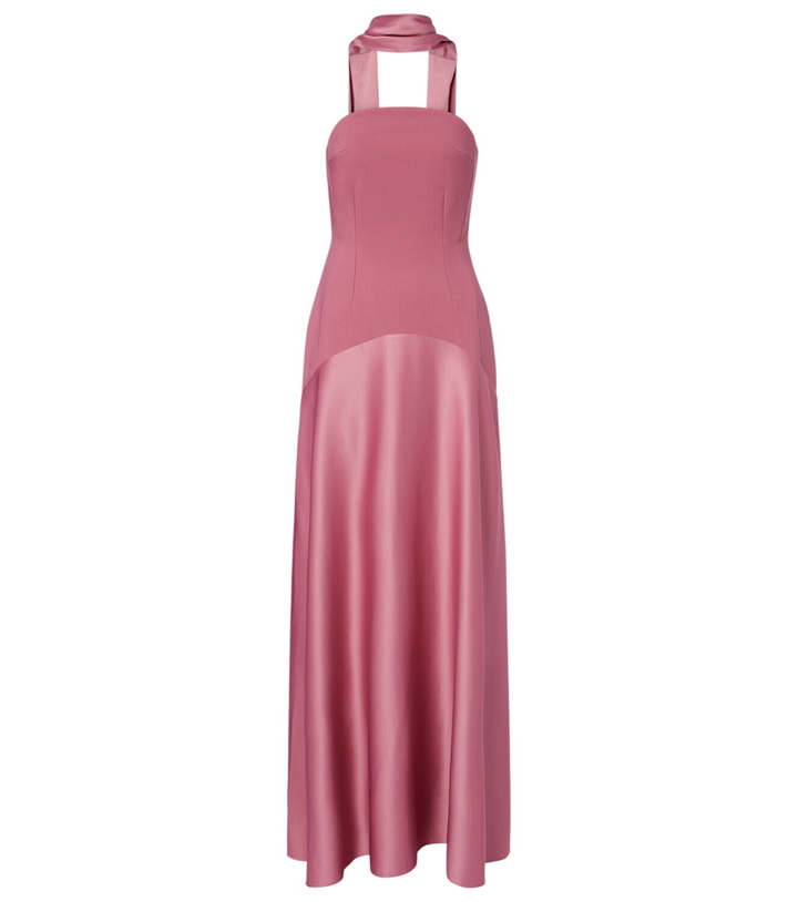 Photo: Solace London Mae satin-paneled bustier gown