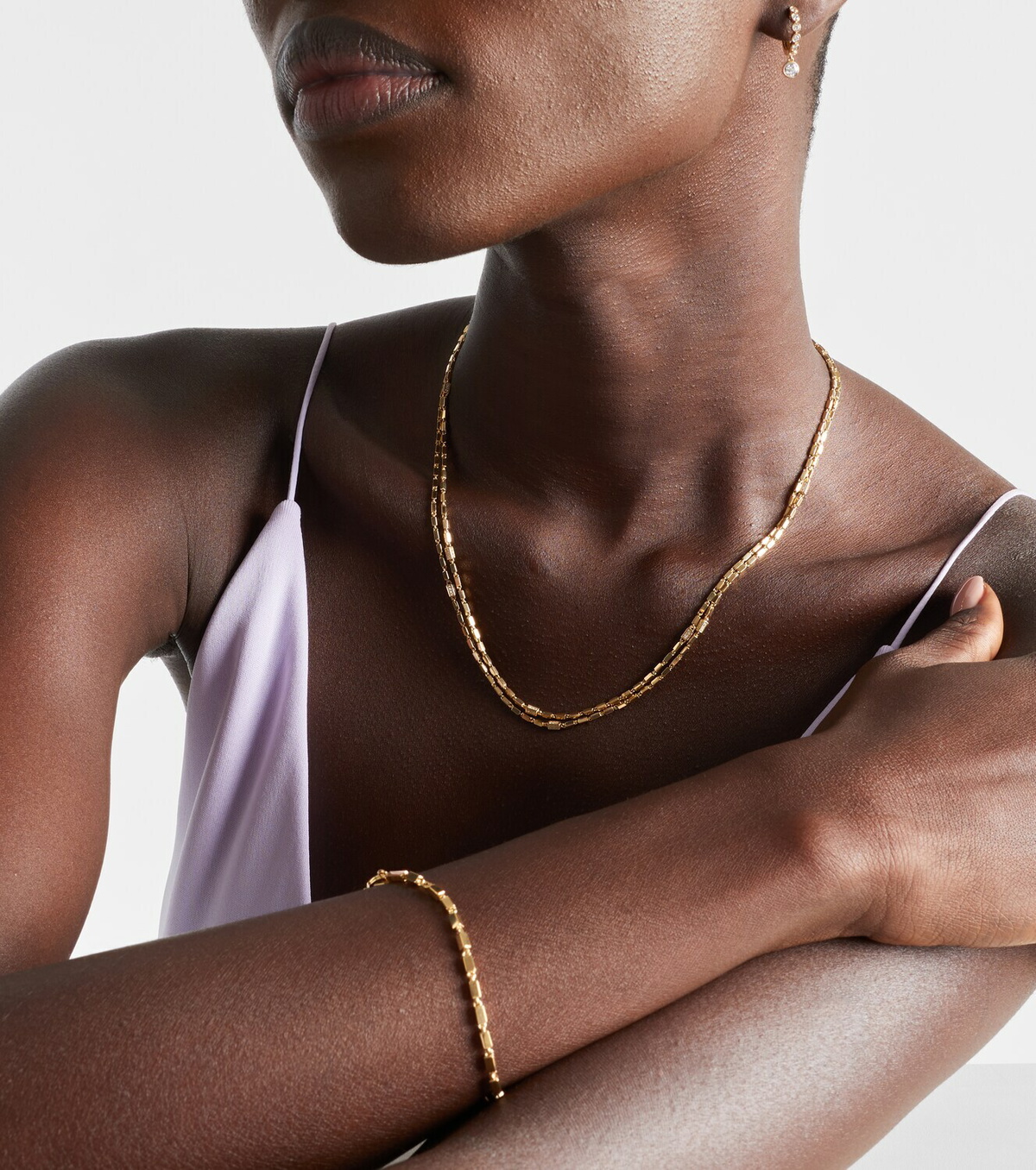 Suzanne Kalan 18kt gold chain necklace with diamonds