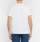 AMI - Slim-Fit Logo-Embroidered Cotton-Jersey T-Shirt - Men - White