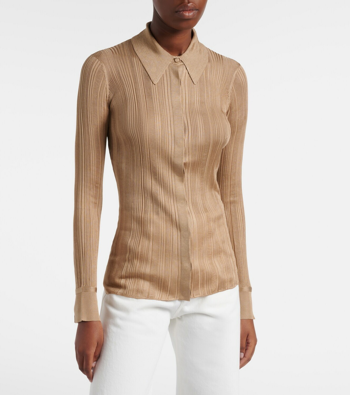 Gabriela Hearst Tamar knitted silk shirt