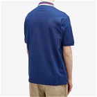 Gucci Men's Collar Logo Polo Shirt in Blue