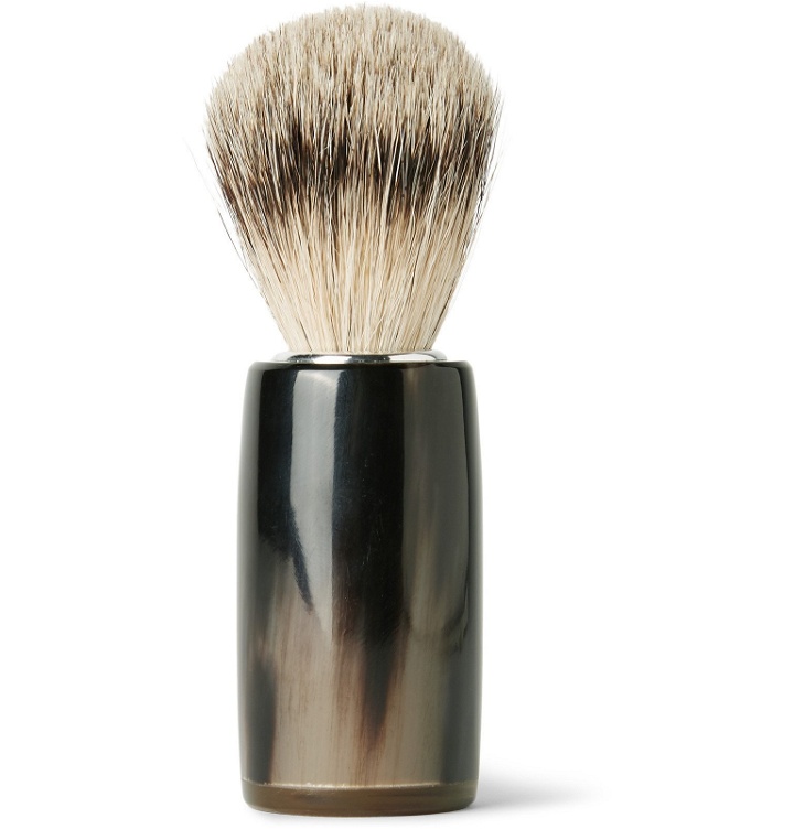 Photo: Abbeyhorn - Horn and Super Badger Bristle Shaving Brush - Black