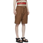 Marni Brown Darted Bermuda Shorts