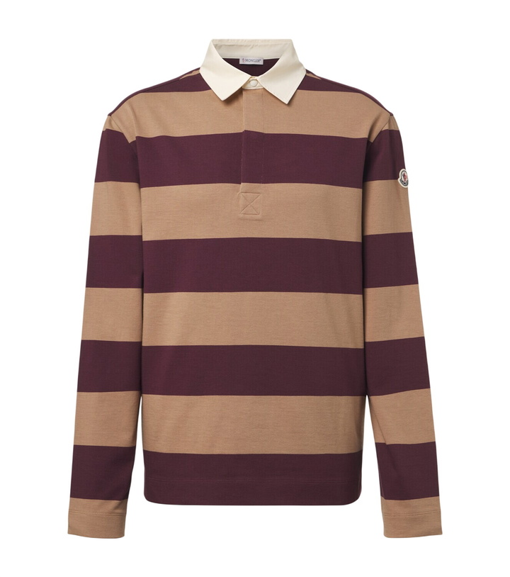 Photo: Moncler Striped cotton piqué polo shirt