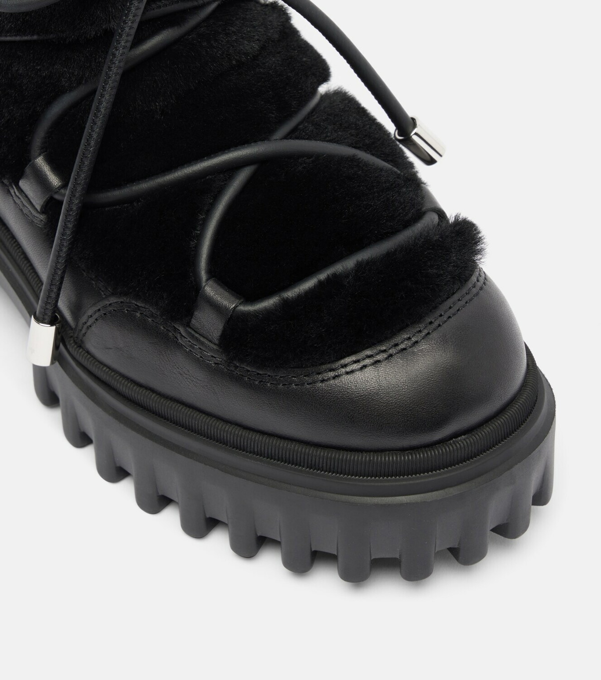 Hogan Shearling-trimmed leather snow boots