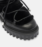 Hogan Shearling-trimmed leather snow boots