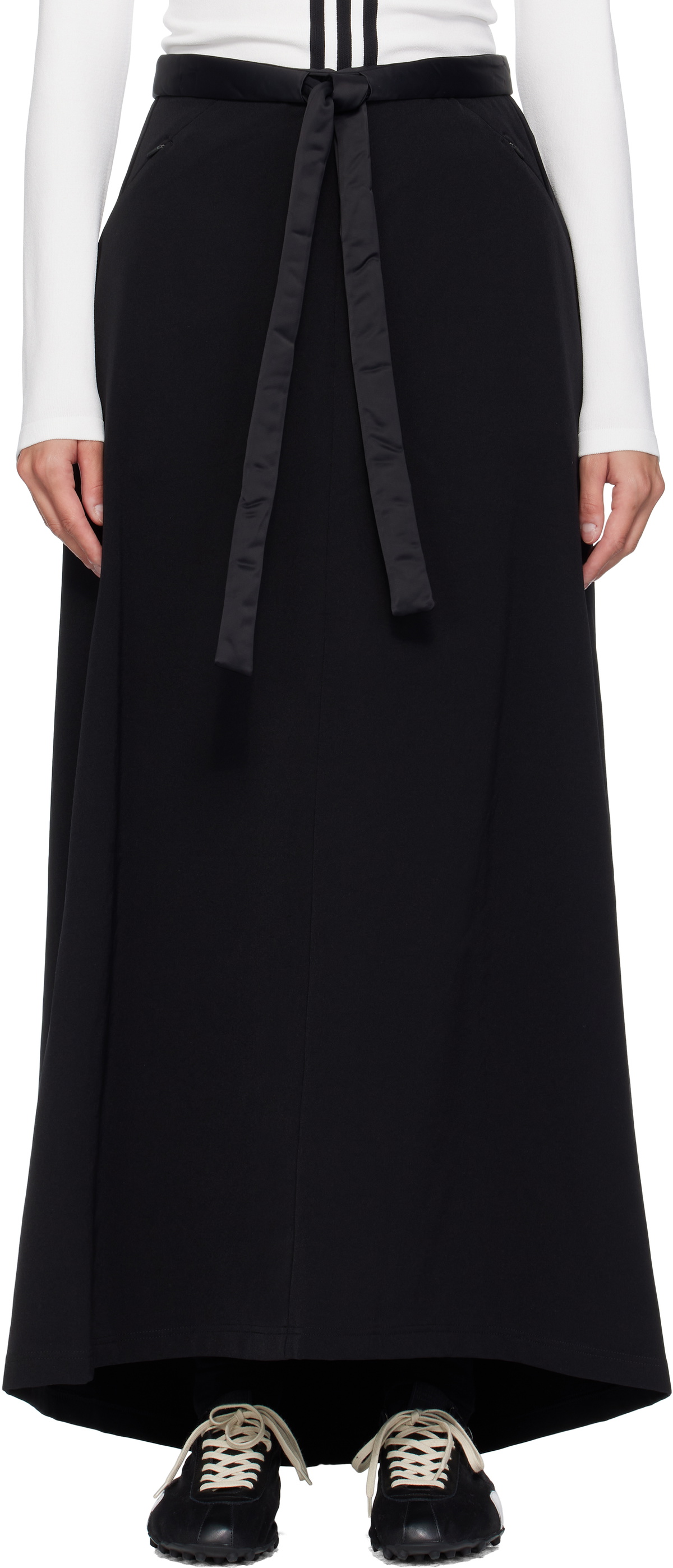Y-3 Black Padded Midi Skirt
